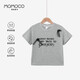 瑪米瑪卡 MOMOCO女童夏裝純棉T恤夏季新款透氣時(shí)尚印花設計感T恤 灰色  130 