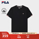 FILA 斐樂官方男子針織短袖衫2025夏新款時尚休閑簡約基礎(chǔ)圓領(lǐng)T恤 傳奇藍(lán)-NV L 175/96A/L