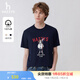 哈吉斯（HAZZYS）男裝 夏款男上衣卡通大狗圖案圓領(lǐng)短袖T恤男ASTZE0BBX69 藏青色NV XL （180/100A 50）