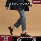 BEAUTODAY夏季樂福鞋女鞋2025新款布洛克單鞋英倫風(fēng)牛津鞋女復(fù)古小皮鞋子女 經(jīng)典黑 36