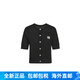 歐時(shí)力（OCHIRLY）（ochirly）氧氣衫小香短袖針織外套女涼爽透氣2024夏季新品 經(jīng)典黑 L