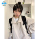 慕瑤雨2025春秋新款外套女小個(gè)子國潮vintage寬松工裝上衣刺繡百搭夾克 杏色  S 75-90斤
