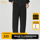 卡賓（CABBEEN）【老花燒花】男裝絨感運(yùn)動(dòng)休閑褲2024秋季新款寬松衛(wèi)褲直筒褲 煤黑色01 2XL 185/54