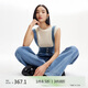 VEROMODA 牛仔褲2025春季新款可拆背帶高腰三?？畚⒗硯Ｗ醒?25164004