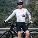 林下春雪夏季騎行服女春秋公路車(chē)騎行服男長(cháng)袖上衣自行車(chē)公路車(chē)騎行衣速干 白色+常規短褲套裝【男女同款】 M