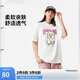 李寧運(yùn)動(dòng)短袖女子2025春夏新款卡通LOGO印花寬松百搭T恤上衣AHSV760