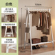 北極樹(shù)純實(shí)木衣架落地衣帽架臥室掛衣架可折疊置物架簡(jiǎn)約床邊晾衣服架子 【全櫸木-加粗加厚】120cm凈白色