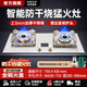 YANTT德國【防干燒燃氣灶】燃氣灶防干燒燃氣灶天然氣灶嵌入式煤氣灶雙灶2.5mm不銹鋼燃氣灶猛火燃氣灶 雙干燒定時加厚不銹鋼灶（1168款） 天然氣