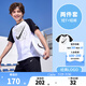 NIKE 3BRAND 耐克男女童純棉短袖T恤+短褲2件套夏季拼色兒童短袖套裝 正黑色 160 /76 【建議身高152-158cm】