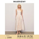 MAXRIENY【貴雅新中式-商場同款】繡花仙氣方領連衣裙 米白 M 02/36