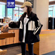 羅蒙（ROMON）連帽外套女2025春秋新款小個(gè)子風(fēng)衣夾克棒球服上衣字母拉鏈外套 黑色 L -105-115斤拍