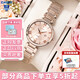 卡西歐（CASIO） 女表sheen系列鋼帶2022年蜜桃金藍(lán)寶石鏡面石英禮盒款 SHE-4529CG-4A 禮盒款