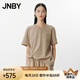 JNBY/江南布衣25夏新品T恤女簡(jiǎn)約捏褶短袖圓領(lǐng)金屬裝飾5P4110750 269/綠卡其 M