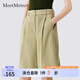 MeetMetro瑪依爾卡其色休閑褲女2025夏季新款高腰直筒短款小西褲 卡其【現(xiàn)貨閃電發(fā)】 M