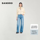 SANDRO春秋款女裝法式氣質簡約日常棉混紡短款外套上衣SFPVE01087 淡褐色 34
