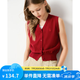 ELLE KIDS條紋小狗印花】25春夏季女童老錢風(fēng)V領(lǐng)抗起球毛衣馬甲外套上衣