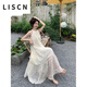 LISCN連衣裙2026夏季新款度假風(fēng)長(cháng)女法式感掛脖夏季雪紡溫柔風(fēng)刺繡 白色 M