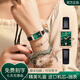 瑞士品牌浪琴Longines手表女方形小綠表十大名牌防水時(shí)尚專(zhuān)用女表 黑皮小綠表+送皮帶 27mm