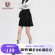 unisunny孕尚孕婦半身裙孕早期托腹短裙時尚孕媽百褶裙褲裙女外穿大碼孕婦裝 黑色 L