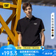 CAT卡特短袖polo衫反光印花珠地面料男士翻領(lǐng)短袖t恤新品 黑色 M