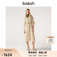ba&sh bash秋季收腰系帶襯衫裙單排扣開叉連衣裙女1H23DEID SABLE M (1)