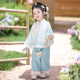 今兮古兮云瑤小荔枝女童中國風(fēng)春秋繡花長(cháng)袖漢服中秋兒童套裝 110 云藍