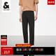 杰克·瓊斯（JACK&JONES）男裝休閑褲男泡泡紗春夏薄款褲子高級(jí)感商務(wù)休閑男褲品牌九分褲 黑色E40 32 175