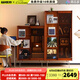 小萬(wàn)家具北歐實(shí)木書柜家用玻璃門書架展示柜書房雜志柜儲(chǔ)物柜 莫古書柜-小號(hào)