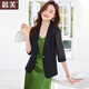 晨芙網(wǎng)紗小西裝外套女夏薄款職業(yè)西服氣質(zhì)減齡顯瘦休閑緞面連衣裙套裝 單件黑色西裝 L 建議100-110斤