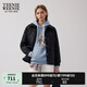 Teenie Weenie小熊棉服女冬裝簡約休閑風(fēng)時髦翻領(lǐng)輕薄棉服外套短上衣 黑色 M (165)