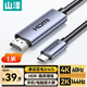 山澤Type-C轉(zhuǎn)HDMI線雷電4/5轉(zhuǎn)換器4K60/2K144Hz高清USB-C轉(zhuǎn)接頭投屏適用蘋果16/15/MacBook手機(jī)筆記本