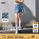 森馬（Semir）森柔牛仔|森馬牛仔褲女不對(duì)稱裙褲甜酷小眾夏季個(gè)性寬松短褲高街 牛仔中藍(lán)88201 L