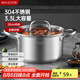 美廚（maxcook）湯鍋 304不銹鋼湯鍋湯煲20cm 加厚復(fù)合底 電磁爐通用MCT8206