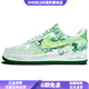 耐克（NIKE）【定制球鞋】蛇年小青蛇空軍一號涂鴉時尚舒適防滑耐磨低幫板鞋男 白綠色 42.5