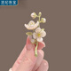 頂妃（DING FEI）文藝綠色茉莉胸針植物花朵珍珠胸花復古氣質(zhì)西裝防走光扣別針配飾 茉莉花胸針B07-304