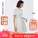朗姿【尖貨補單】黑白色顯瘦輕禮服襯衫連衣裙女夏新款復古小黑裙裙子 白色 M 160/80A