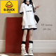 G.DUCKKIDS女童套裝休閑運(yùn)動(dòng)夏季2025新款大兒童夏裝學(xué)院風(fēng)POLO衫短褲兩件套 白色套裝 160 cm