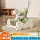 JaBaDaBaDo搖搖馬兒童玩具嬰兒溜溜車玩具寶寶百日周歲禮物木馬車蹦床多功能 天使馬-豆蔻綠-升級(jí)款蹦床搖搖馬