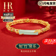 赫蓮娜(HR)和田玉碧手鐲節(jié)節(jié)高升女士手環(huán)古法金絲生日母親節(jié)禮物送媽媽 竹節(jié)和田玉花絲手鐲