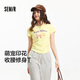 森馬（Semir）短袖t恤女短款圓領(lǐng)修身上衣2025夏季萌寵印花套頭衫109325100027