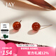 Jay 紅色瑪瑙耳釘女耳飾耳環(huán)七夕情人節(jié)禮物送女友