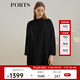 PORTS寶姿女裝秋冬新品新款簡(jiǎn)約優(yōu)雅純色長(cháng)袖連衣裙 黑色 L (8)