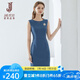 經(jīng)典故事（JANE STORY）高端純色修身無(wú)袖連衣裙女夏季2025年新款氣質(zhì)收腰西裝內(nèi)搭背心裙 M04灰藍(lán)色 L