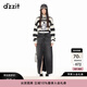 DZZIT地素針織條紋套頭衫春秋新款刺繡珠片設計前衛(wèi)潮流女 黑條紋 M