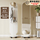 德旭簡(jiǎn)約穿衣鏡全身落地鏡家用臥室旋轉可移動(dòng)女生試衣鏡客廳立體鏡子 暖白色46*170【滾輪+儲物+掛衣】 【雙圓跑道款】高清成像
