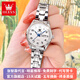歐利時(shí)（OLEVS）瑞士認證品牌手表女士簡(jiǎn)約氣質(zhì)夜光防水石英表中老年人大數字腕表 OLEVS-5567-鋼帶本白女