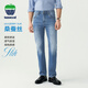 texwood蘋果牛仔褲男夏季休閑商務(wù)通勤直筒男士牛仔長(zhǎng)褲 中藍(lán) 34