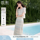 香影小香風(fēng)套裝裙子女2025夏季新款超好看千金感短袖半身裙兩件套 航線藍(lán) S 155/80A/85-95斤