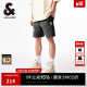杰克·瓊斯（JACK&JONES）男裝夏季五分褲NBA聯名湖人隊寬松版型刺繡膠印運動短褲22429F054 E44黑砂色 M 175
