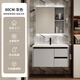 正品淺灰蜂窩鋁抽屜浴室柜衛(wèi)生間一體陶瓷洗手臉盆掛墻式洗漱臺(tái) 抽屜80CM陶瓷盆柜+鏡柜